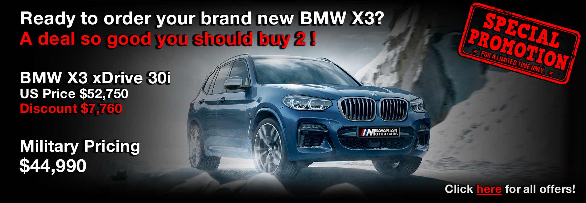 BMW Military Sales | Bavarian Motor Cars  | Special Offer  |  BMW Sale | BMW X3