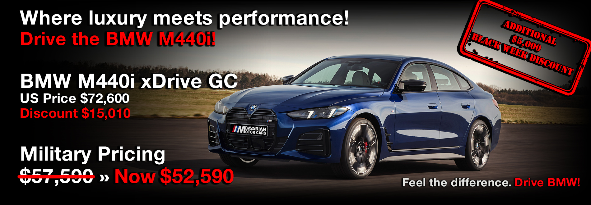 BMW Military Sales | Bavarian Motor Cars | Special Offer | BMW Sale | BMW M440i xDrive Gran Coupe | Black Friday