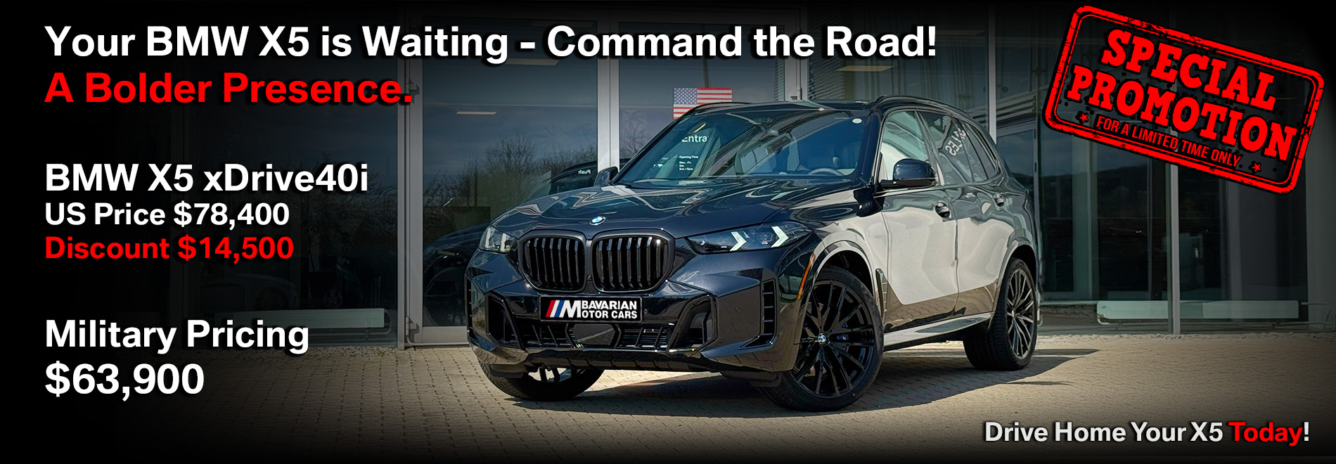 BMW Military Sales | Bavarian Motor Cars  | Special Offer  |  BMW Sale | BMW X5 xDrive40i