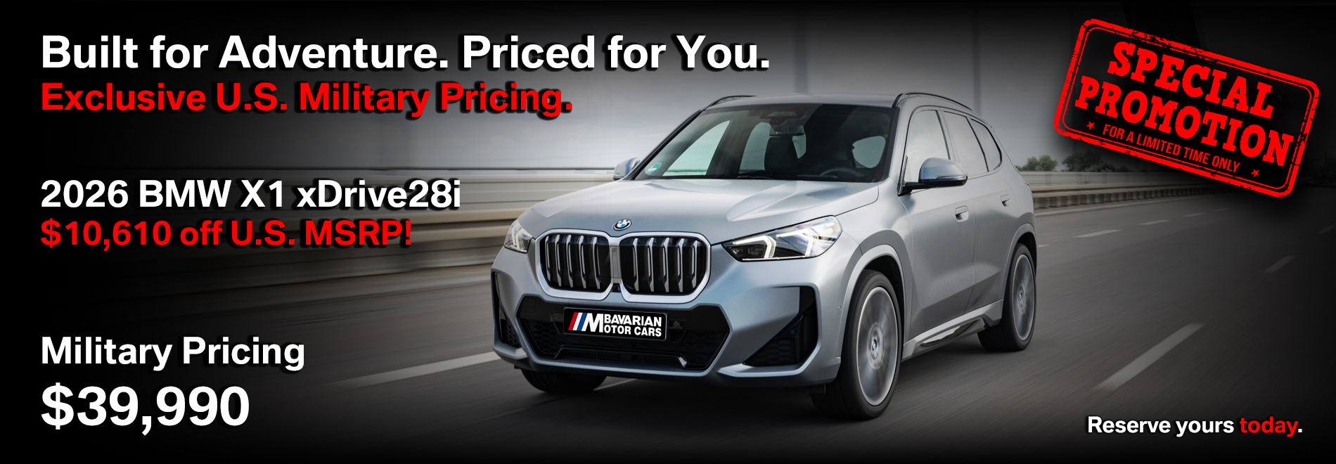 BMW Military Sales | Bavarian Motor Cars | Special Offer | BMW Sale | BMW X1 xDrive28i
