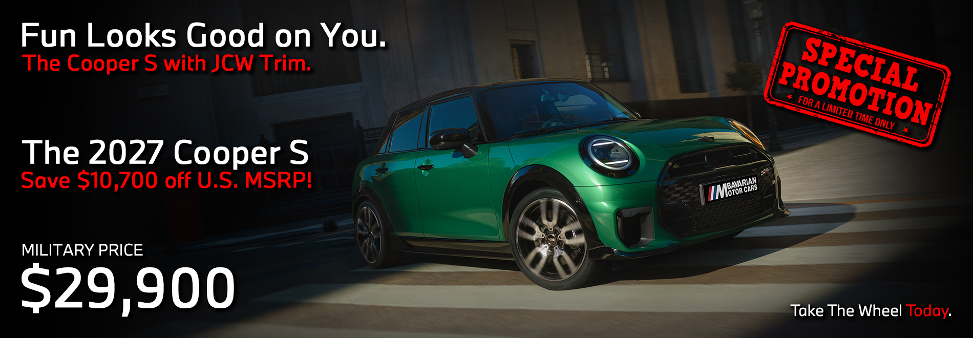 MINI Military Sales | Bavarian Motor Cars | Special Offer | MINI Sale | MINI Cooper S 4 Door JCW Trim