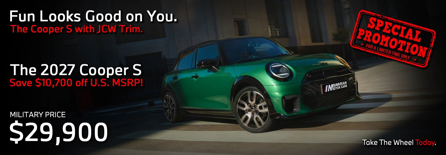 MINI Military Sales | Bavarian Motor Cars | Special Offer | MINI Sale | MINI Cooper S 4 Door JCW Trim