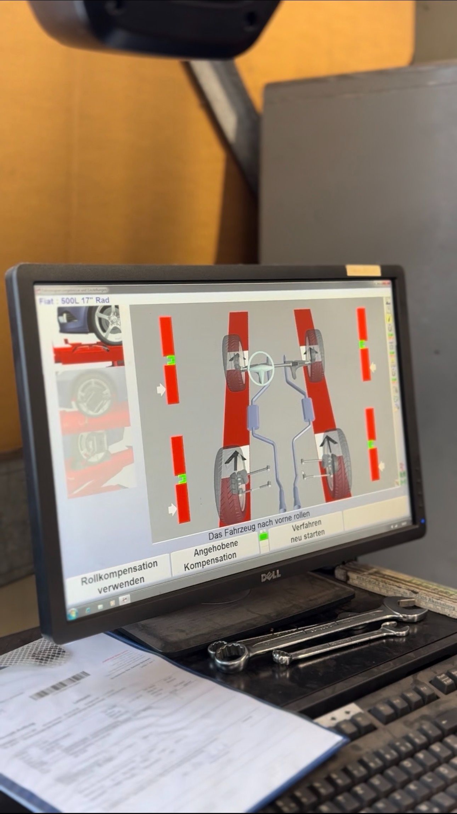 Achsvermessung Wildau Autohaus Dietz – Messmonitor in der Werkstatt