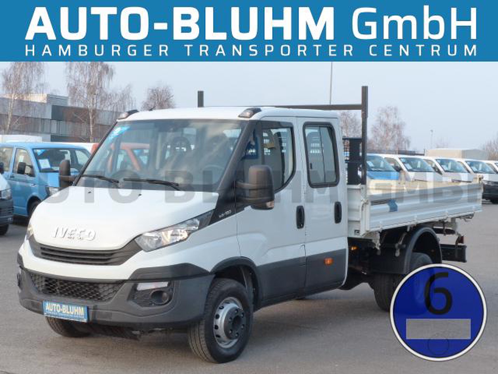 Iveco Daily 65C18 Doka 3-Seiten-Kipper + AHK 3,5T Diff-Sprerre Klima Standhzg + Nebenantrieb