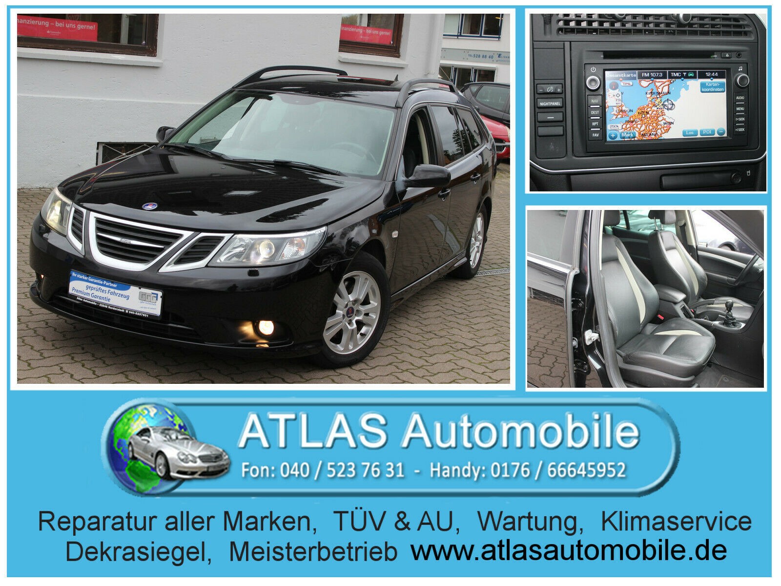 Saab 9-3 1.9 TiD Vector Kombi 1.Hand+Leder+Navi+Xenon