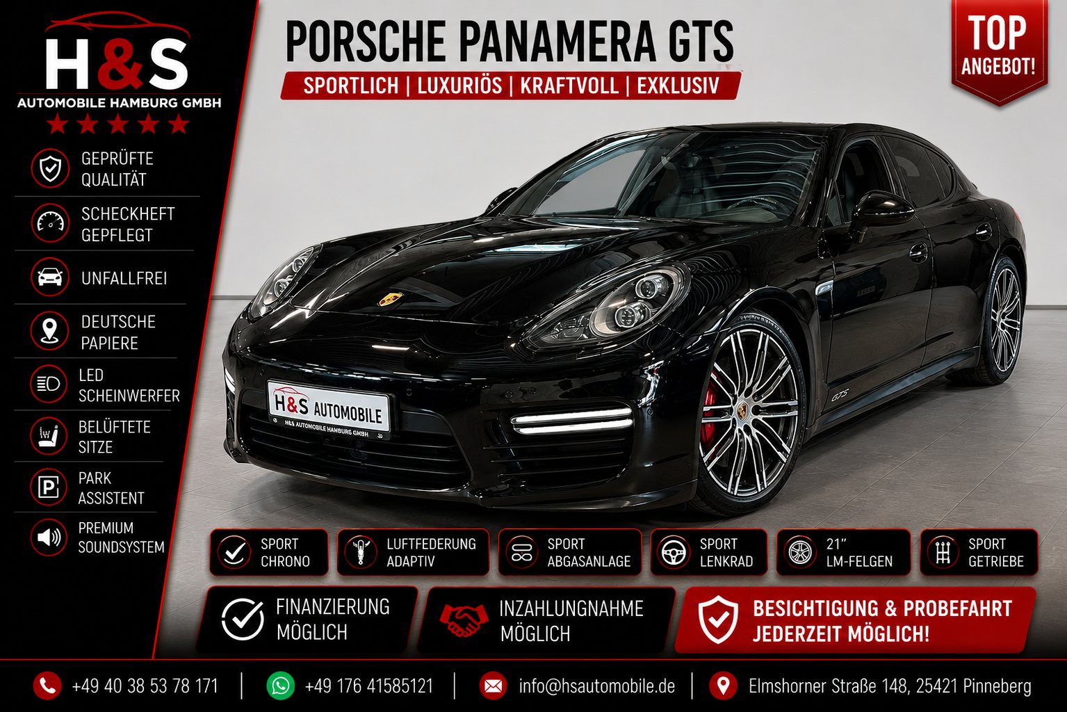 Porsche Panamera GTS PDLS+ BOSE STNADHEIZUNG Soft Close