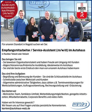 Stellenangebote vom Autohaus Walz