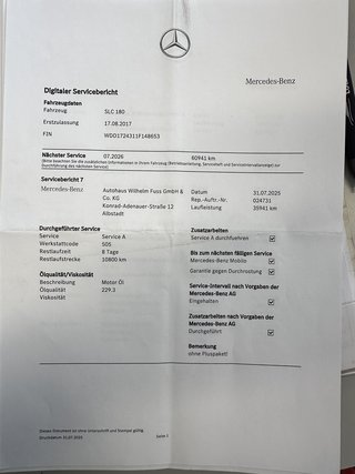 Mercedes-Benz SLC 180 Gebrauchtwagen Kaufen