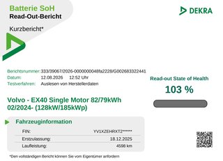 Volvo EX40 185 kWSingle Motor Extended Range Ultra Black Edition Standheizung*AHK*Schiebedach*360°Kamera*BLIS - bilder 2