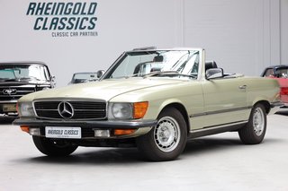 1980 Mercedes-Benz SL 280 silber distelgrün aus Kalifornien