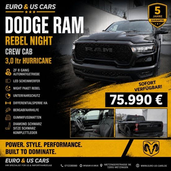 Dodge RAM Rebel Crew Cab 3,0ltr Hurricane 12 Zoll 5 J
