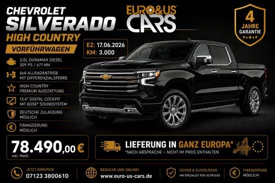 Chevrolet High Country 3,0ltr Duramax Diesel MJ 2025 4 Jah