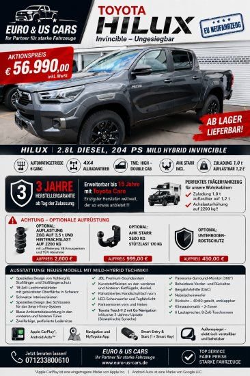 Toyota Hilux DoKA DAB*ACC*SHZ*App* 2,8ltr Diesel Mild