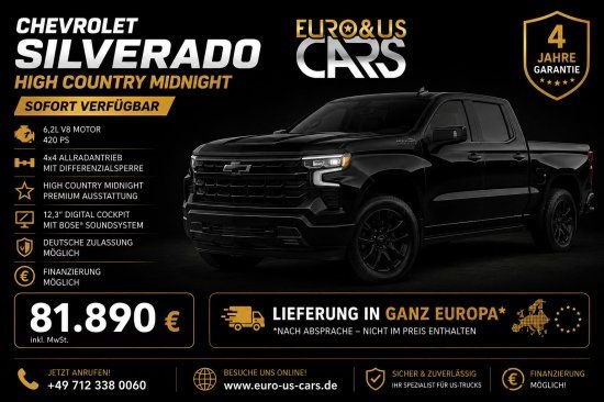 Chevrolet High Country 6,2LTR MIDNIGHT MJ 2026 4 Jahre Gar